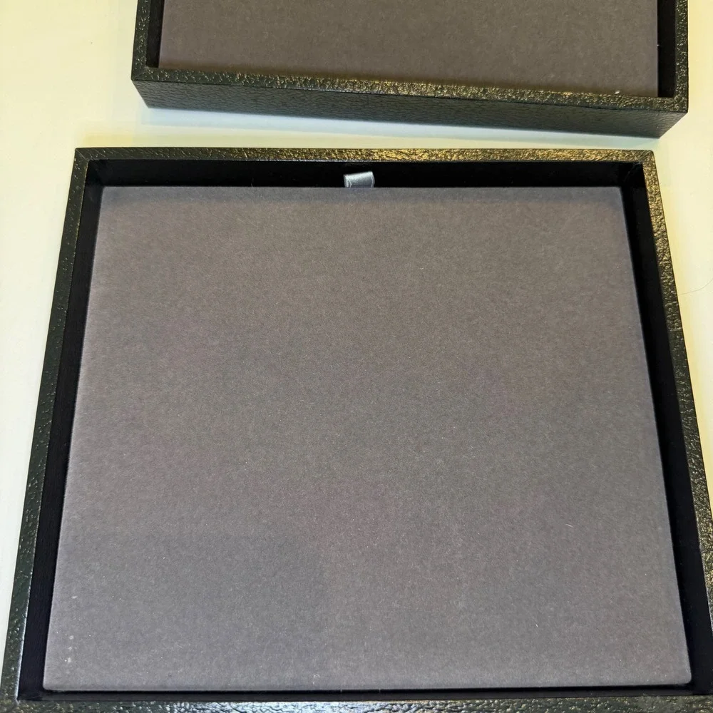The Container Store Black Stackable Jewelry Tray Set 3pc Velvet Lined